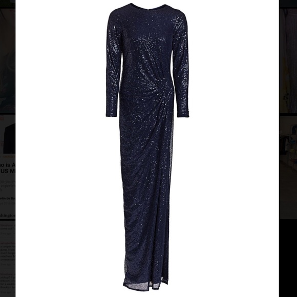 Teri Jon navy sequin gown - Picture 2 of 4